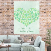 Greenery Botanical Leaves Watercolor Heart Poster ポスター