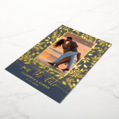 Greenery Botanical Photo Save the Date 箔招待状 (回転した状態)