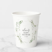 Greenery Botanical Script Baby Shower 紙コップ (裏面)