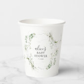 Greenery Botanical Script Baby Shower 紙コップ (正面)