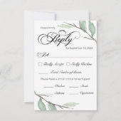 Greenery Branches RSVP Card 案内状 (正面)