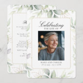 Greenery "Celebration of Life" Photo Funeral 招待状 (正面/裏面)