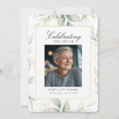 Greenery "Celebration of Life" Photo Funeral   招待状 (正面)