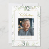 Greenery "Celebration of Life" Photo Funeral   招待状 (正面)