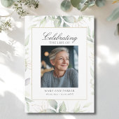 Greenery "Celebration of Life" Photo Funeral   招待状