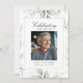 Greenery "Celebration of Life" Photo Funeral   招待状 (正面)