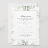 Greenery "Celebration of Life" Photo Funeral   招待状 (裏面)