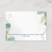 Greenery Certificate of Authenticity Artworkロゴ 名刺 (裏面)