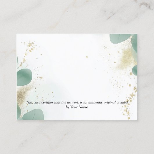 Greenery Certificate of Authenticity Artworkロゴ 名刺 (裏面)