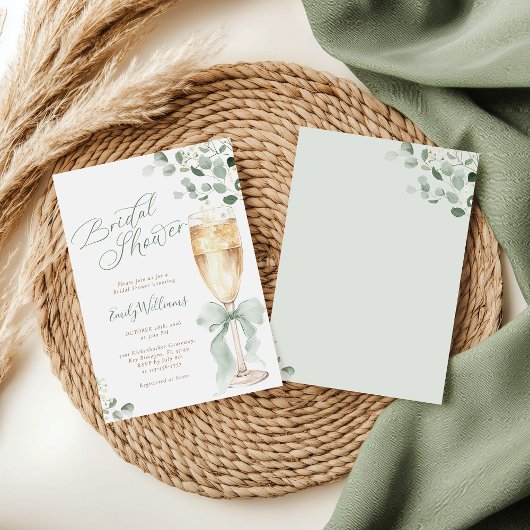 Greenery Champagne Bridal Shower 招待状