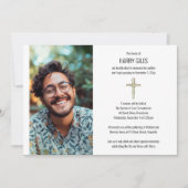 Greenery Cross Photo Death Notice and Funeral 招待状 (正面)