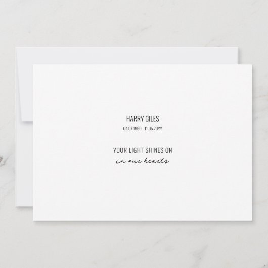 Greenery Cross Photo Death Notice and Funeral 招待状 (裏面)