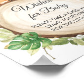 Greenery Cute Jungle Animals Wishes for Baby Sign ポスター (角)