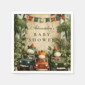 Greenery Dino Baby Shower スタンダードカクテルナプキン (正面)