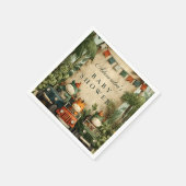 Greenery Dino Baby Shower スタンダードカクテルナプキン (角)