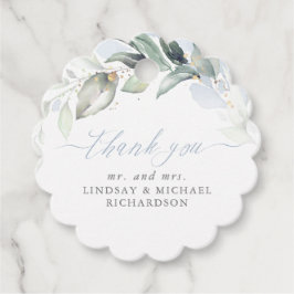 Greenery Dusty Blueエレガント's Thank 結婚 You フェイバータグ