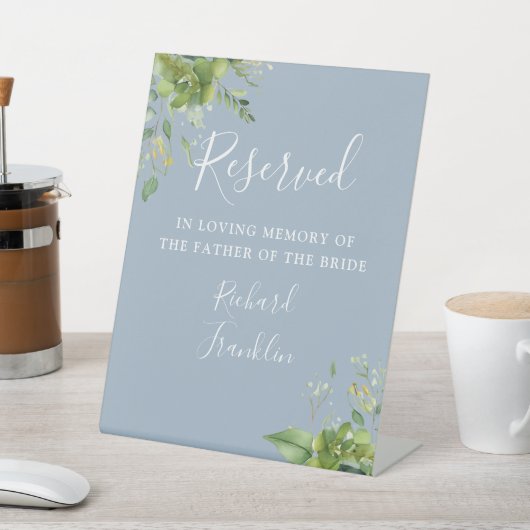 Greenery Dusty Blue Memoryは結婚の 台座サイン (インサイチュ)