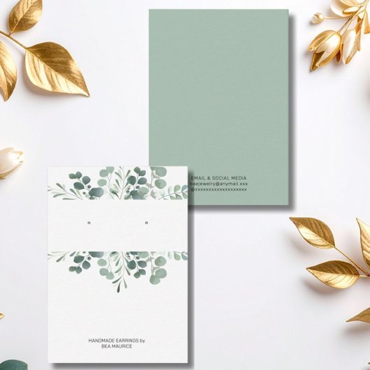 Greenery Earring Display Holder Card 名刺
