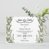 Greenery Elegant Save The Date Invitation 招待状 (スタンド正面)