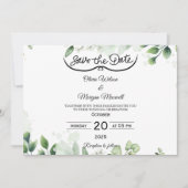Greenery Elegant Save The Date Invitation 招待状 (正面)