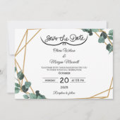 Greenery Elegant Save The Date Invitation 招待状 (正面)
