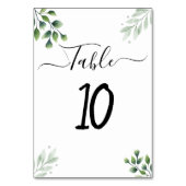 Greenery Elegant Wedding Place Cards Table Number テーブルナンバー (裏面)