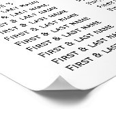 Greenery Elegant Wedding Seating Chart ポスター (角)