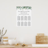 Greenery Elegant Wedding Seating Chart ポスター (キッチン)