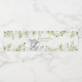Greenery Elephant Baby Shower ペットボトルラベル (シングルラベル)
