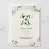 Greenery Elopement Save The Date Invitation 招待状 (正面)