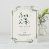 Greenery Elopement Save The Date Invitation 招待状 (スタンド正面)
