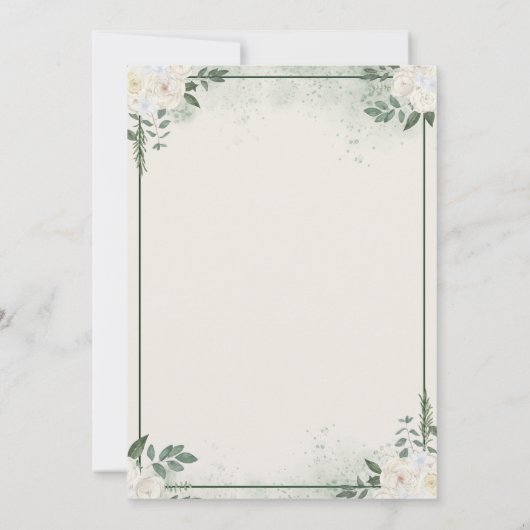 Greenery Elopement Save The Date Invitation 招待状 (裏面)