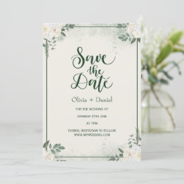 Greenery Elopement Save The Date Invitation 招待状