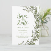 Greenery Elopement Save The Date Invitation 招待状 (スタンド正面)