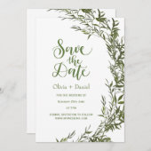 Greenery Elopement Save The Date Invitation 招待状 (正面/裏面)