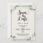 Greenery Elopement Wedding Date Invitation 招待状 (正面)
