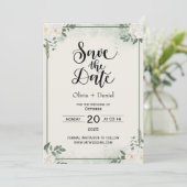 Greenery Elopement Wedding Date Invitation 招待状 (スタンド正面)