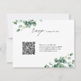 Greenery EucalyptusスクリプトQRコー結婚ド 出欠カード