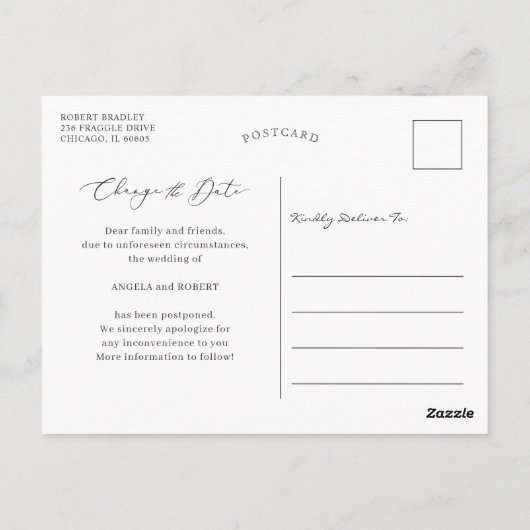 Greenery Eucalyptus日付変更 ポストカード (裏面)