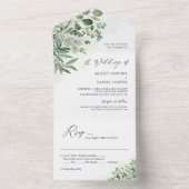 Greenery Eucalyptus 葉結婚s （ENVは不要） オールインワン招待状 (内側)