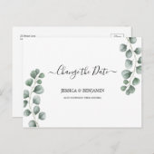 Greenery Eucalyptus 離れスクリプトの日付の変更 ポストカード (正面/裏面)