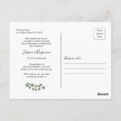 Greenery Eucalyptus 離れスクリプトの日付の変更 ポストカード (裏面)