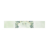 Greenery Eucalyptus Botanical Monogram Wedding 招待状ベリーバンド (フラット)