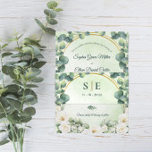 Greenery Eucalyptus Botanical Monogram Wedding 招待状ベリーバンド