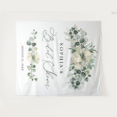 Greenery Eucalyptus Bridal Shower タペストリー (正面(横))