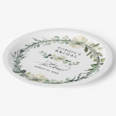 Greenery Eucalyptus Bridal Shower ペーパープレート (アングル)