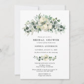 Greenery Eucalyptus Bridal Shower 招待状 (正面)