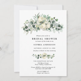 Greenery Eucalyptus Bridal Shower 招待状