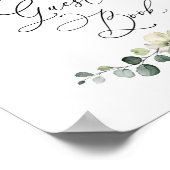  Greenery Eucalyptus Bridal Shower Guest Book ポスター (角)