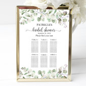 Greenery Eucalyptus Bridal Shower Seating Chart ポスター